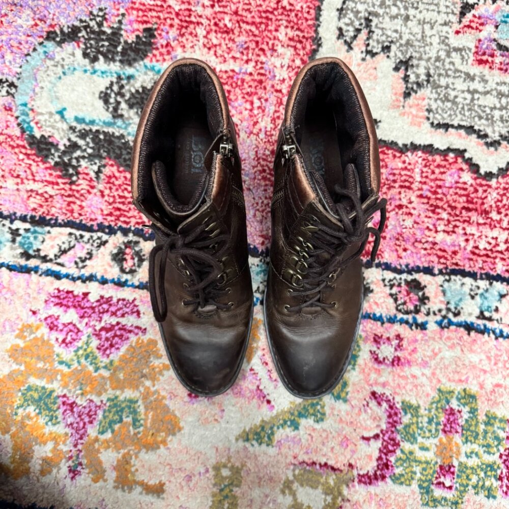 Born Descent Brown Leather Hiker Bootie Womens size 8.5 - Picture 5 of 6